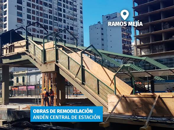 Obras en la Estación Ramos Mejía del Tren Sarmiento.