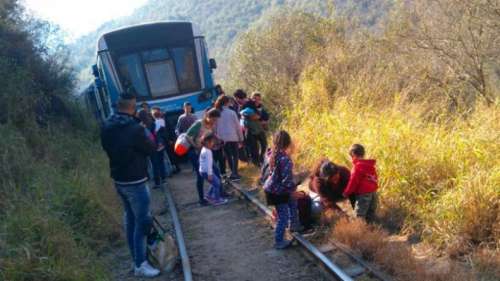 El Tren de las sierras detenido. Foto: Karina Panuntin. 